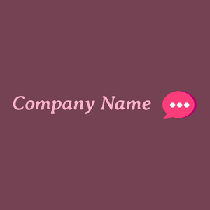 Speech bubble logo on a Tosca background - Comunicaciones