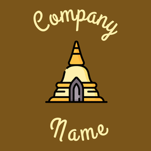 Temple on a Russet background - Religión