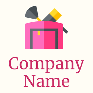 Make up logo on a Floral White background - Abstrait
