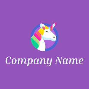 Unicorn logo on a Deep Lilac background - Abstrait