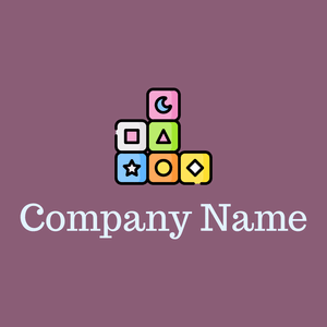 Block logo on a Mauve Taupe background - Enfant & Garderie