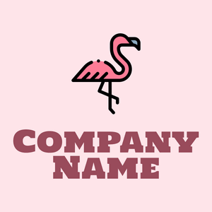 Outlined Flamingo logo on a Lavender Blush background - Animals & Pets