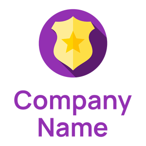 Purple Police badge on a White background - Abstracto