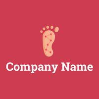 Foot logo on a Old Rose background - Hospital & Farmácia