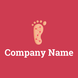 Foot logo on a Old Rose background - Hospital & Farmácia