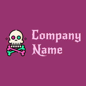 Skull logo on a Lipstick background - Abstrait