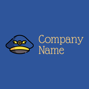 Captain Cap logo on a blue background - Abstrakt