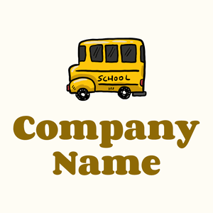 Tangerine Yellow School bus on a Floral White background - Automotive & Vehicle
