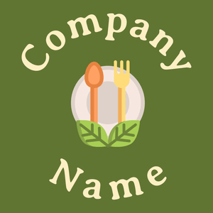 Healthy food logo on a Dark Olive Green background - Nourriture & Boisson