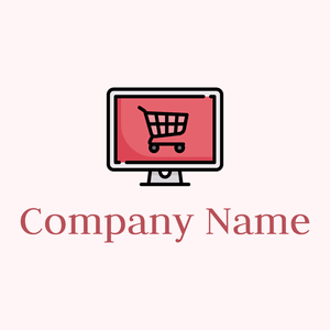 Online shop logo on a Snow background - Computer