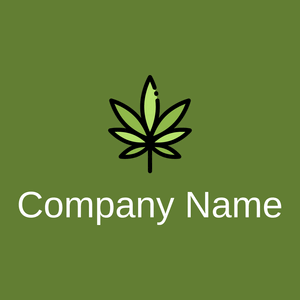Cannabis logo on a Dark Olive Green background - Vastgoed & Hypotheek