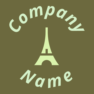 Eiffel tower logo on a Yellow Metal background - Architektur