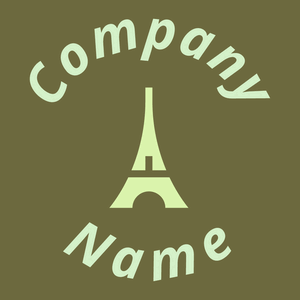 Eiffel tower logo on a Yellow Metal background - Architectuur