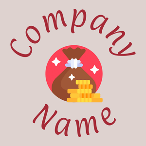 Money bag logo on a Swiss Coffee background - Abstrait