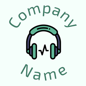 Black Headphone on a Mint Cream background - Computadora