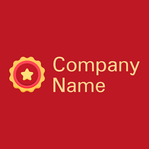 Badge on a Fire Engine Red background - Seguridad
