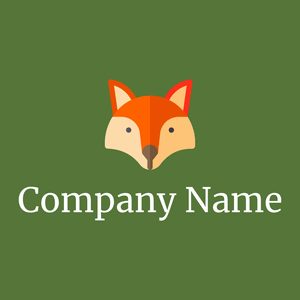 Fox on a Dark Olive Green background - Animales & Animales de compañía