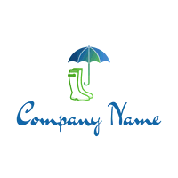 Logo de botas y paraguas verdes - Venta al detalle Logotipo