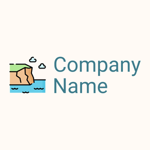 Outlined Water Cliff logo on a Seashell background - Meio ambiente