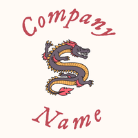 Dragon logo on a Seashell background - Dieren/huisdieren