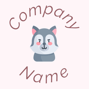 Wolf logo on a Lavender Blush background - Animali & Cuccioli
