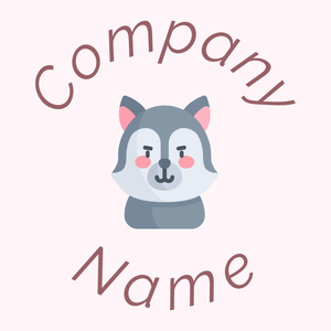 Wolf logo on a Lavender Blush background - Dieren/huisdieren