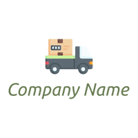 Delivery truck logo on a White background - Reinigung & Wartung