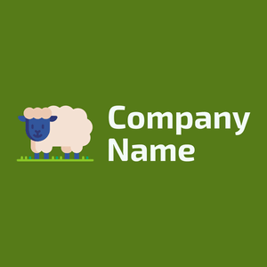Sheep logo on a Olive Drab background - Agricultura