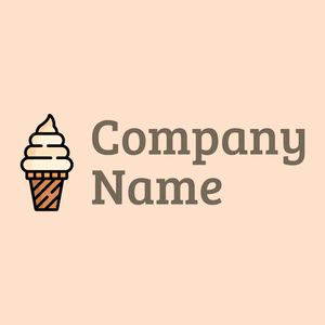 Ice cream logo on a Bisque background - Essen & Trinken
