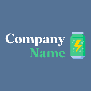 Energy drink logo on a Kashmir Blue background - Comida & Bebida