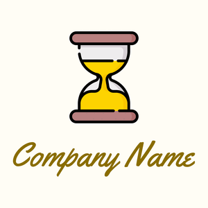 Wood Hourglass on a Floral White background