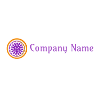 Purple mandala flower in circle logo - Fiori