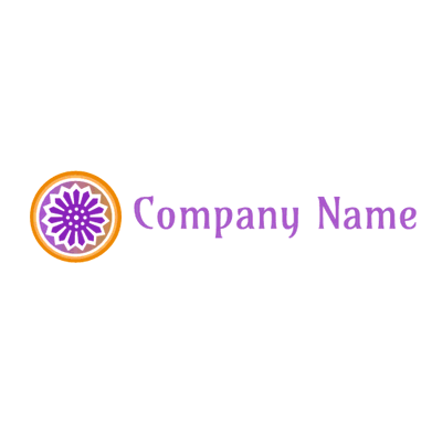 Purple mandala flower in circle logo - Wellness & Beauty