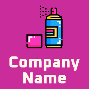 Paint spray logo on a Deep Cerise background - Unterhaltung & Kunst