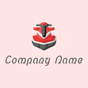 Jet ski logo on a Misty Rose background - Auto & Voertuig