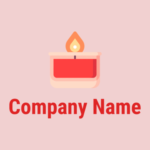 Coral Red Candle on a Cherub background - Religión
