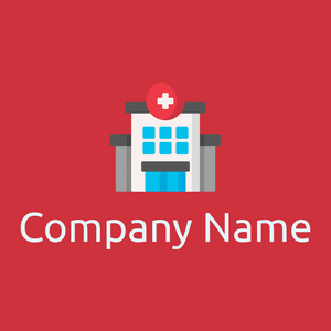 Hospital logo on a Persian Red background - Medical & Farmacia