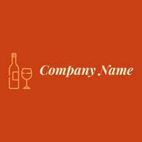 Wine bottle logo on a Harley Davidson Orange background - Agricultura