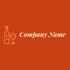 Wine bottle logo on a Harley Davidson Orange background - Agricultura