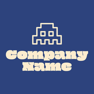 Retro game logo on a Fun Blue background - Abstrait