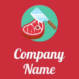 Medium Aquamarine Meat on a Brick Red background - Comida & Bebida