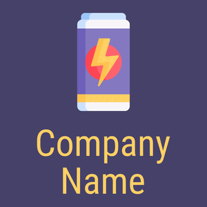 Energy drink logo on a Corn Flower Blue background - Comida & Bebida