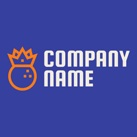 Orange bowling league logo with crown - Comunidad & Sin fines de lucro