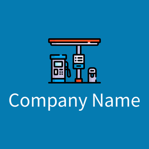 Gas station logo on a Cerulean background - Auto & Voertuig