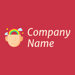 Imagination logo on a Brick Red background - Abstracto