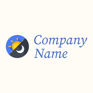 Day and night logo on a Floral White background - Abstrato