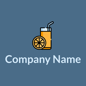 Orange juice logo on a Wedgewood background - Comida & Bebida