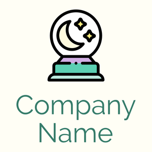 Crystal ball logo on a Ivory background - Abstrait