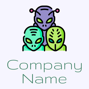 Aliens logo on a Ghost White background - Tecnología