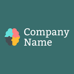 Brain logo on a Ming background - Abstrait